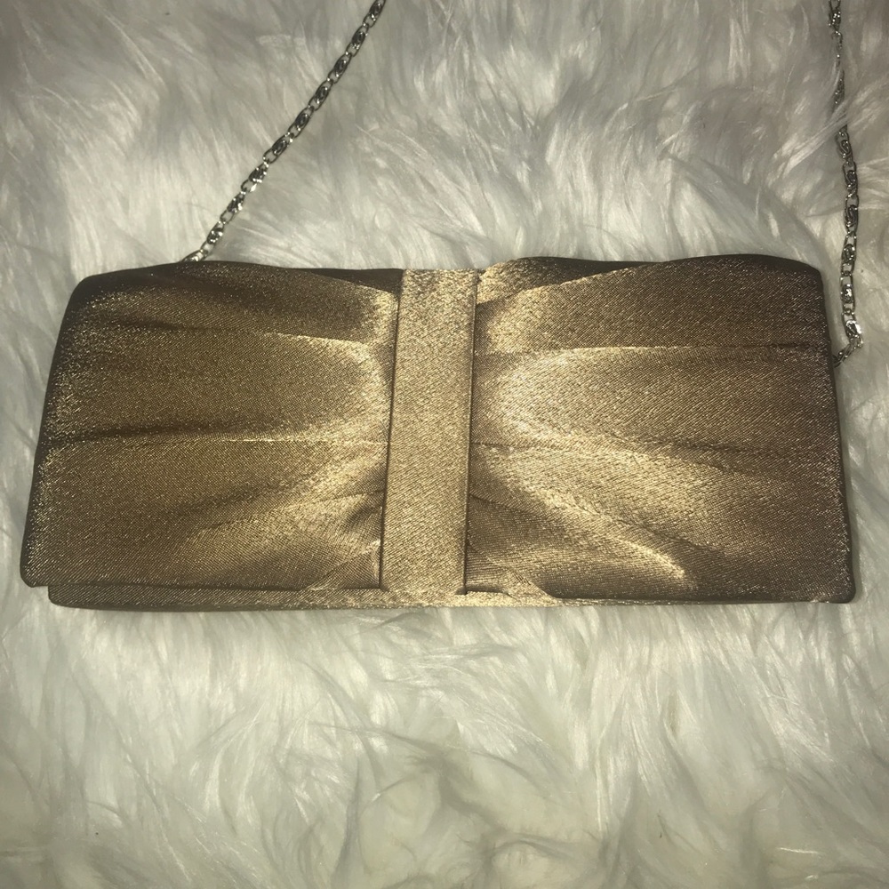 Gold Silk Crossbody Satchel Bag